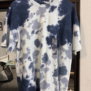 Nike Sportswear Blue and White Tie-Dye Tee